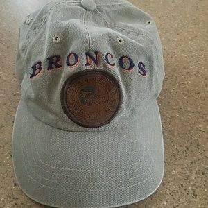 leather broncos hat